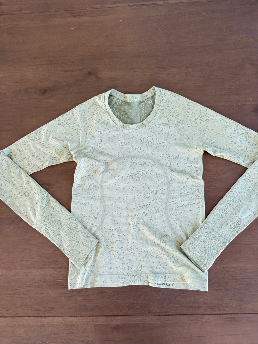 lululemon athletica Pale Green Long Sleeve Speckled Performance Top